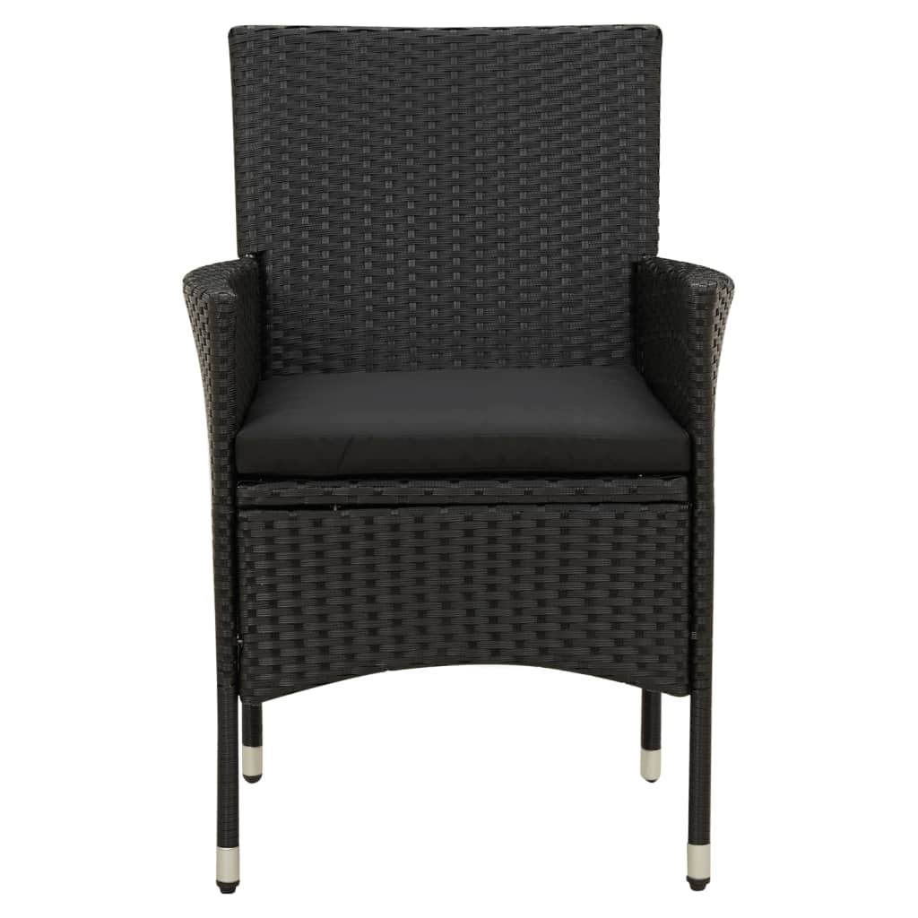 7-Delige Tuinset Met Kussens Poly Rattan Zwart