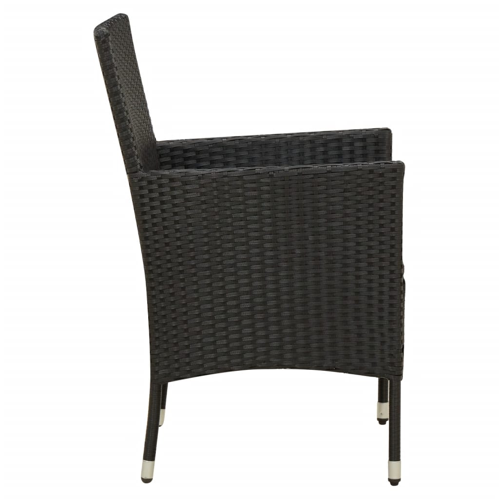 7-Delige Tuinset Met Kussens Poly Rattan Zwart