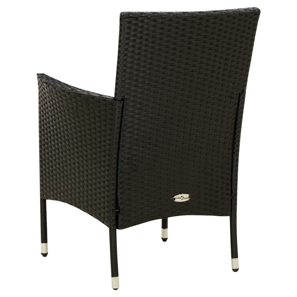 7-Delige Tuinset Met Kussens Poly Rattan Zwart