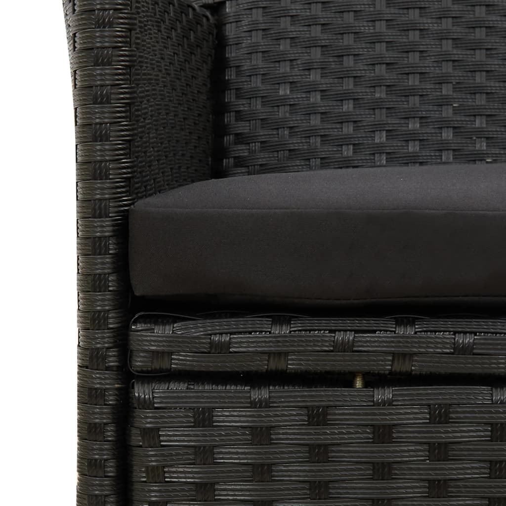 7-Delige Tuinset Met Kussens Poly Rattan Zwart