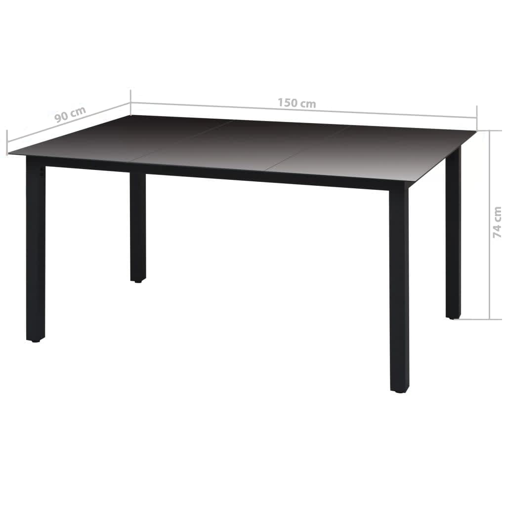7-Delige Tuinset Met Kussens Poly Rattan Zwart