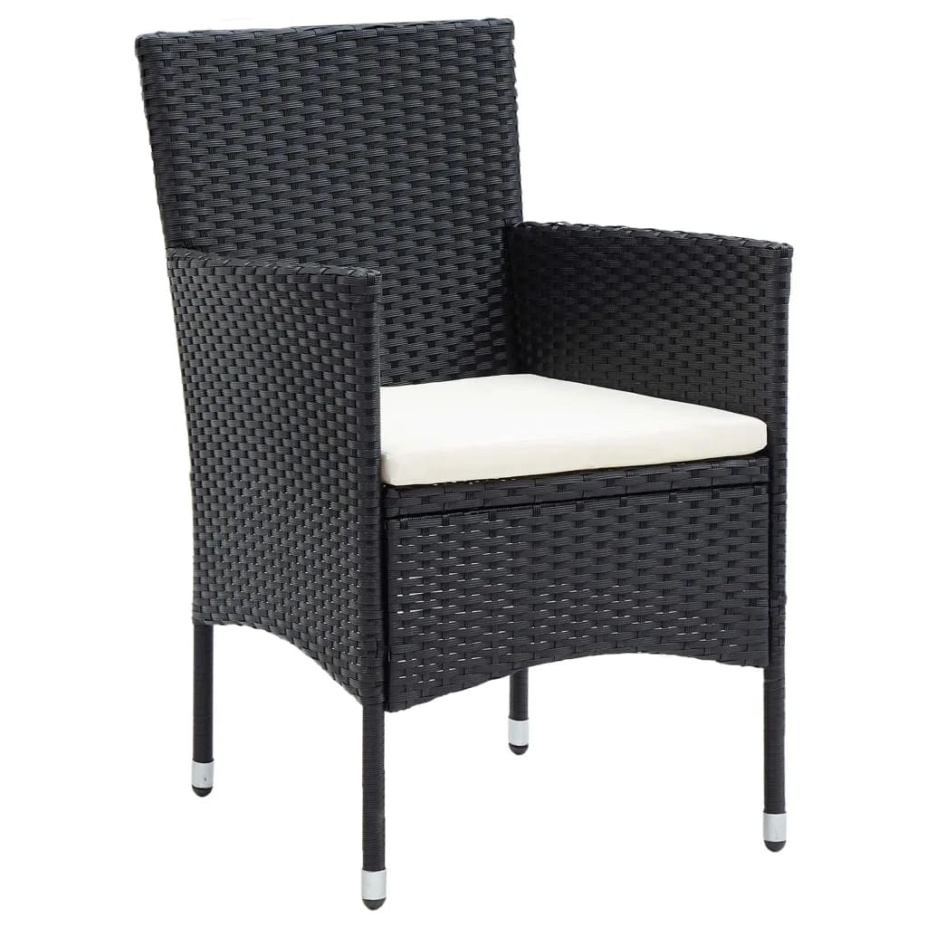 7-Delige Tuinset Met Kussens Poly Rattan Zwart