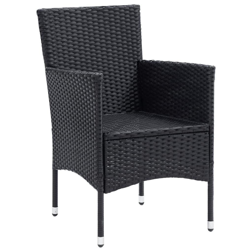 7-Delige Tuinset Met Kussens Poly Rattan Zwart