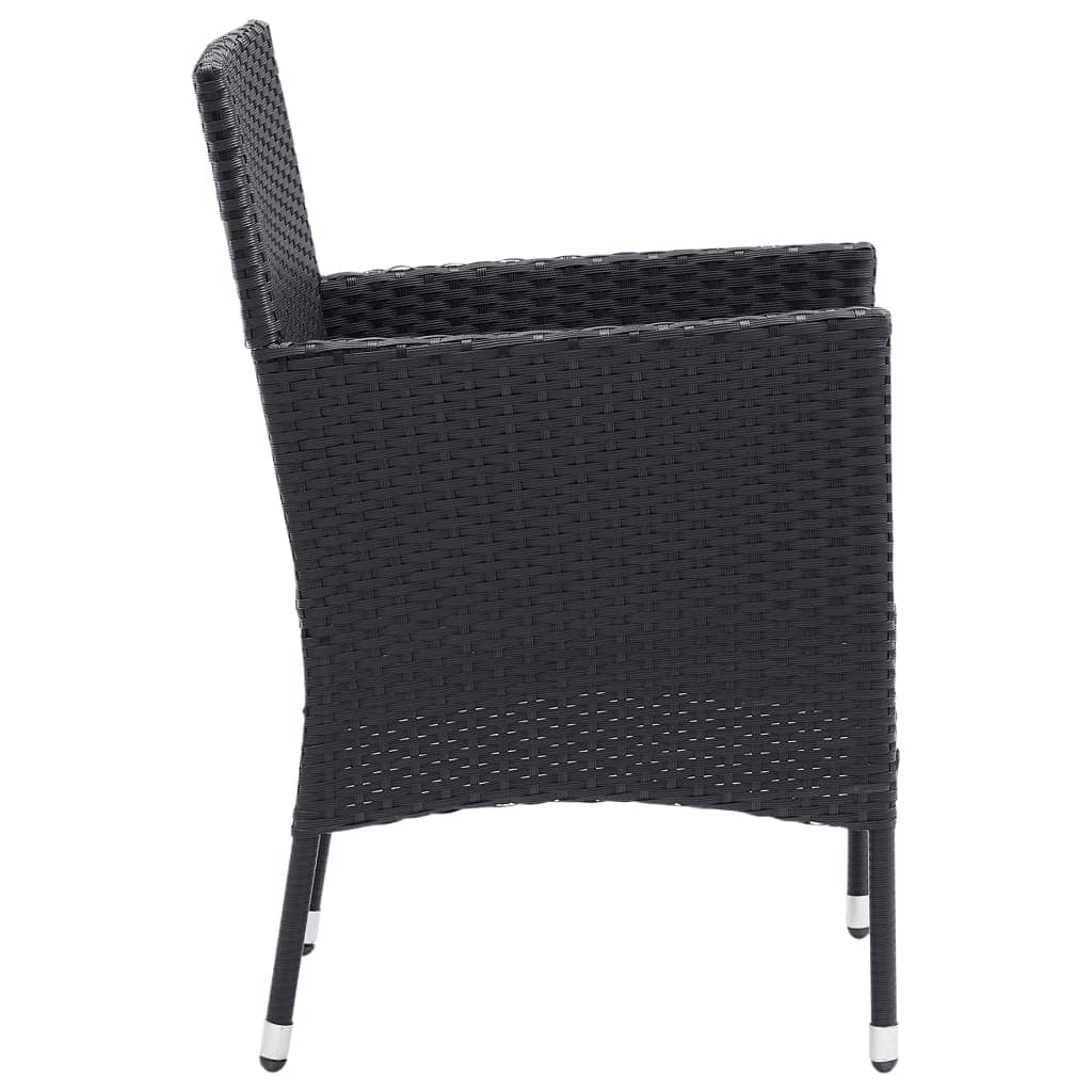 7-Delige Tuinset Met Kussens Poly Rattan Zwart