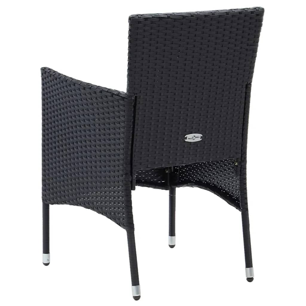 7-Delige Tuinset Met Kussens Poly Rattan Zwart