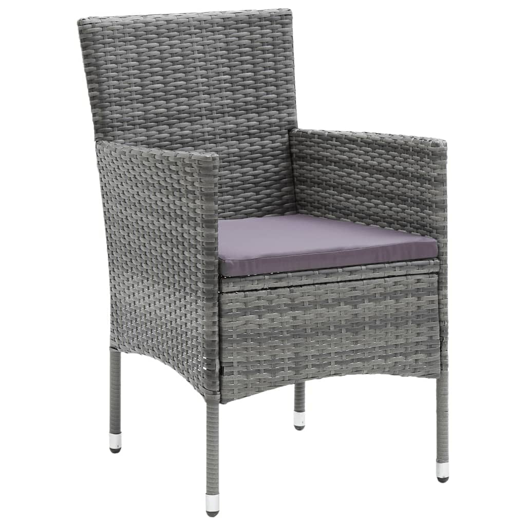 7-Delige Tuinset Met Kussens Poly Rattan Grijs