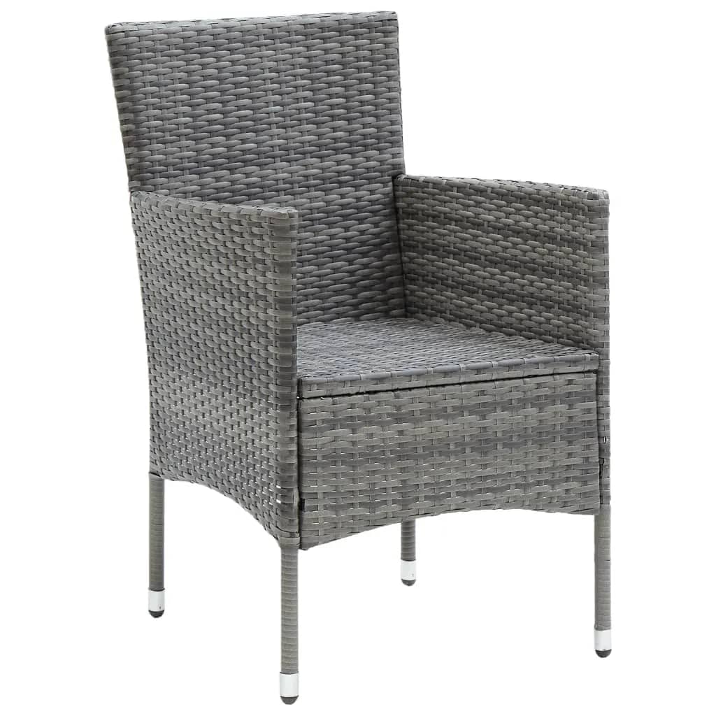7-Delige Tuinset Met Kussens Poly Rattan Grijs