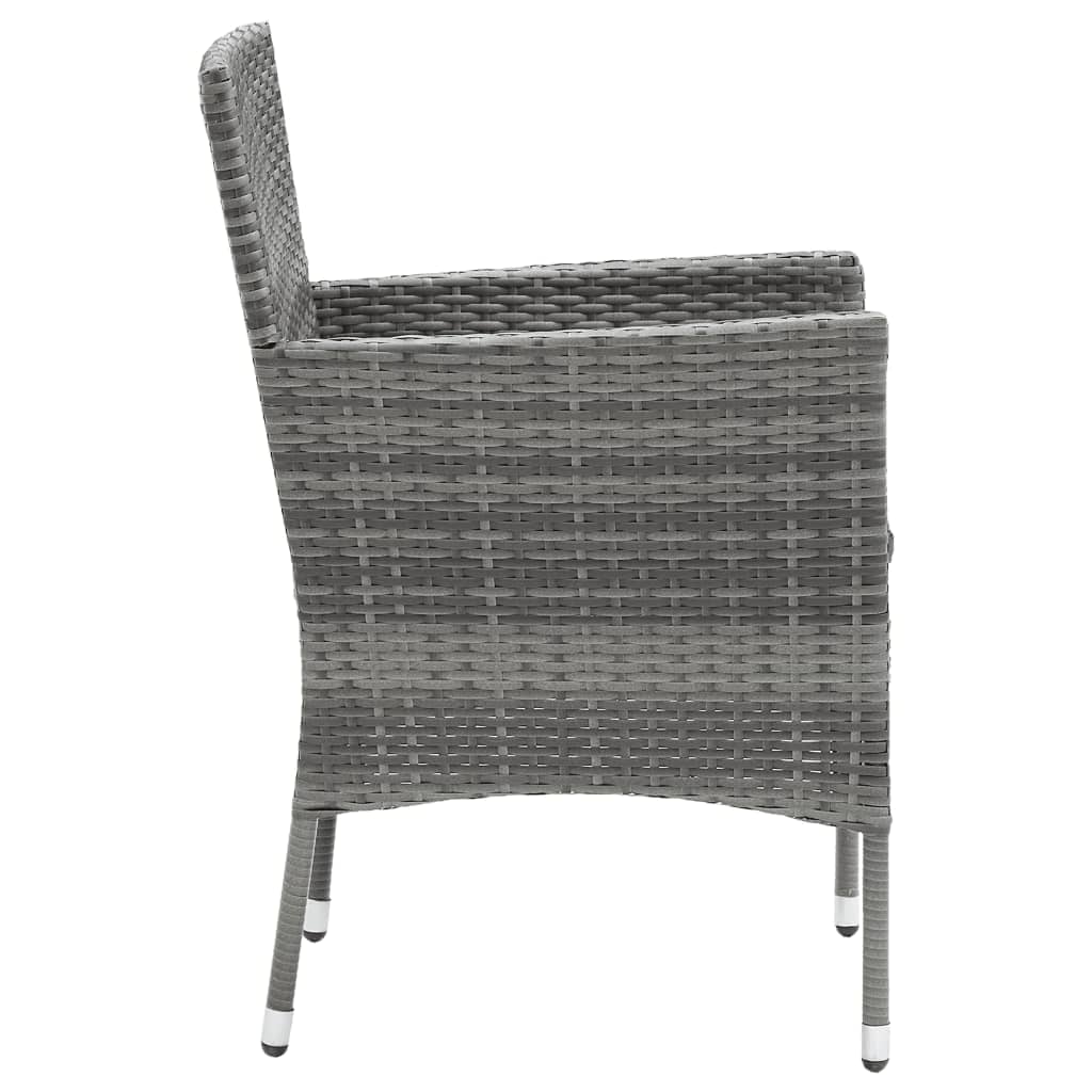 7-Delige Tuinset Met Kussens Poly Rattan Grijs