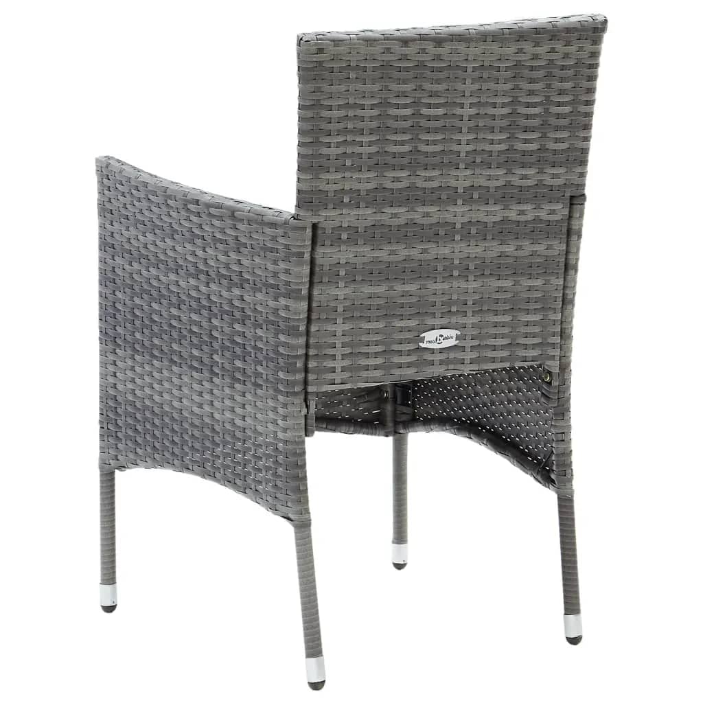 7-Delige Tuinset Met Kussens Poly Rattan Grijs