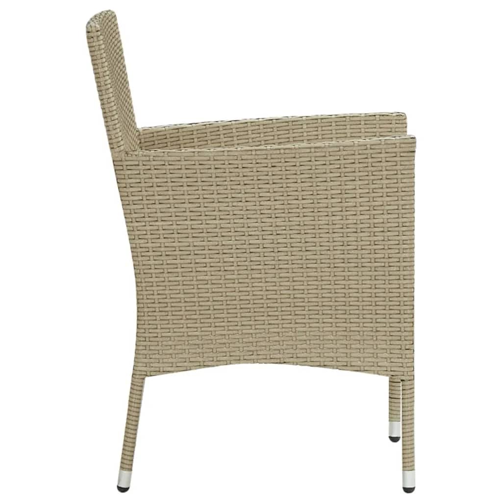 7-Delige Tuinset Met Kussens Poly Rattan Beige