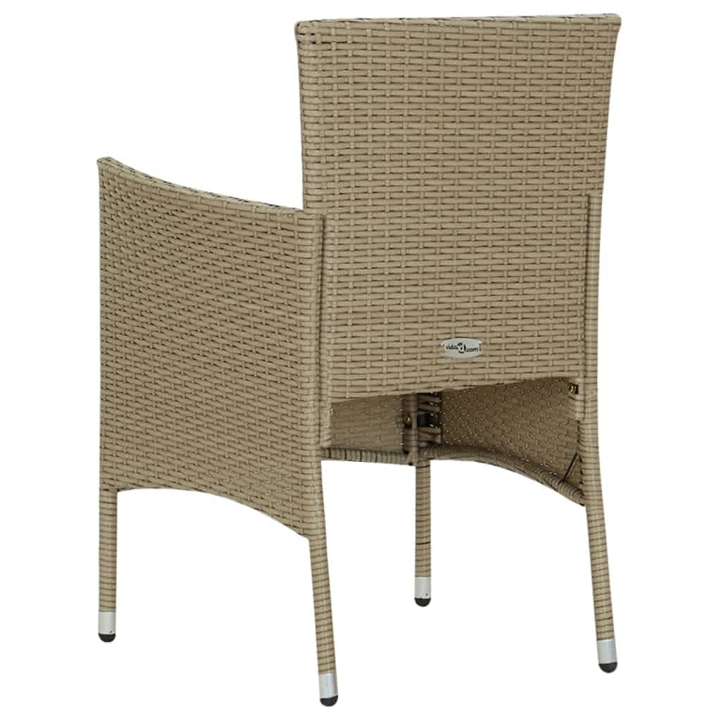 7-Delige Tuinset Met Kussens Poly Rattan Beige