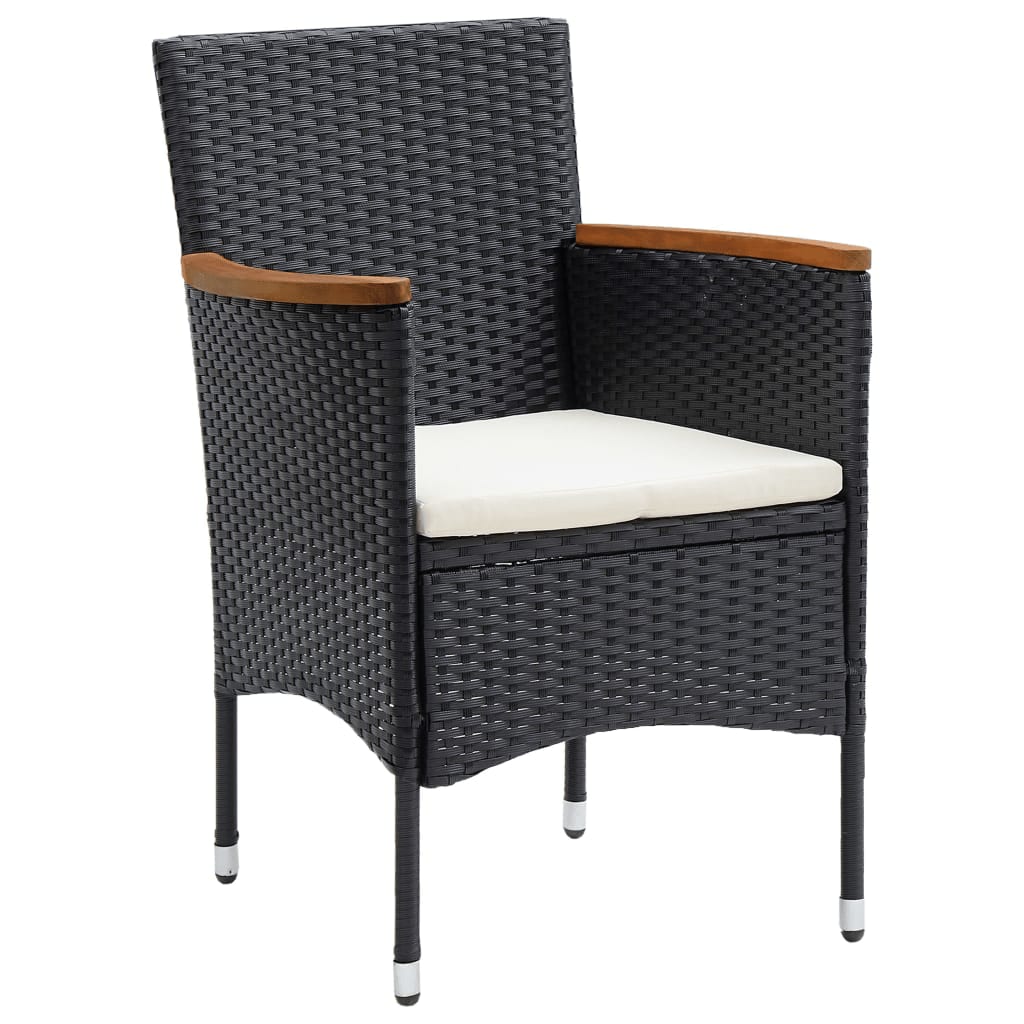 7-Delige Tuinset Met Kussens Poly Rattan Zwart