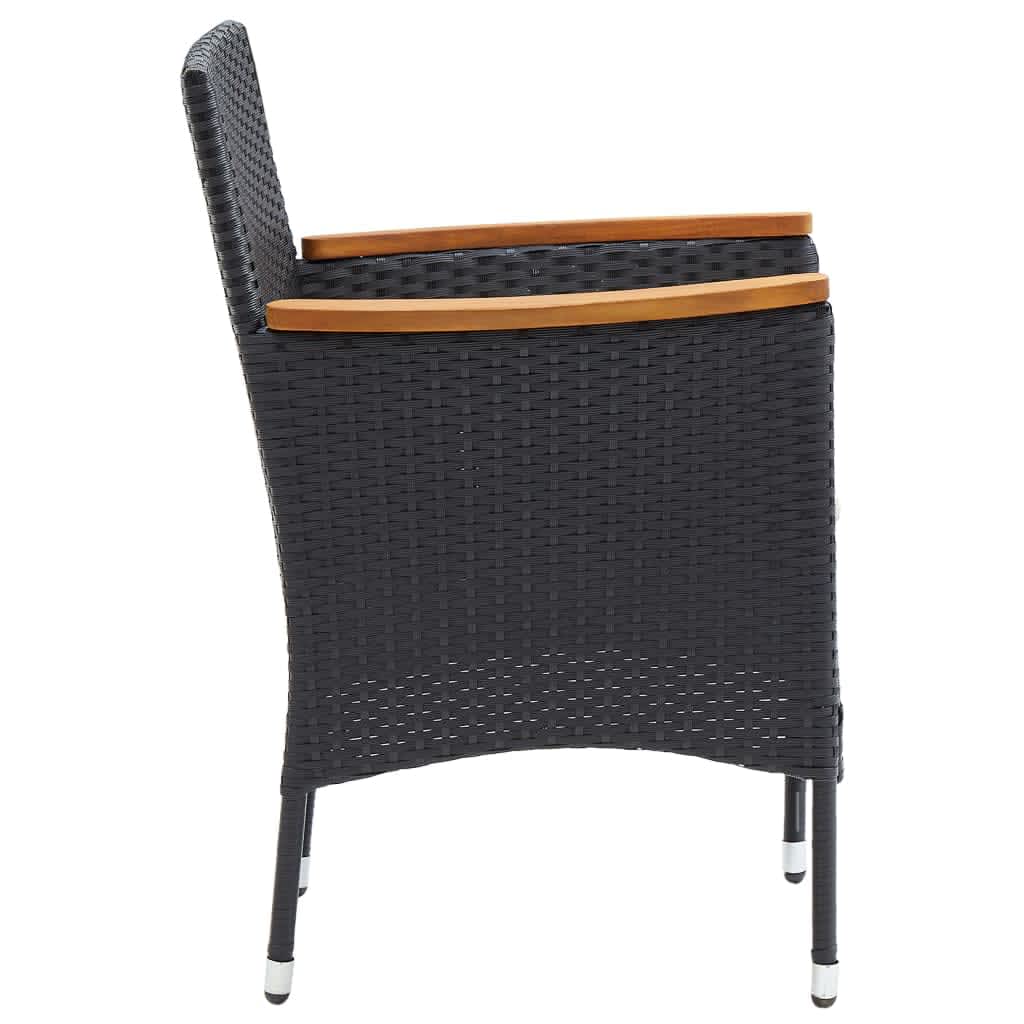 7-Delige Tuinset Met Kussens Poly Rattan Zwart