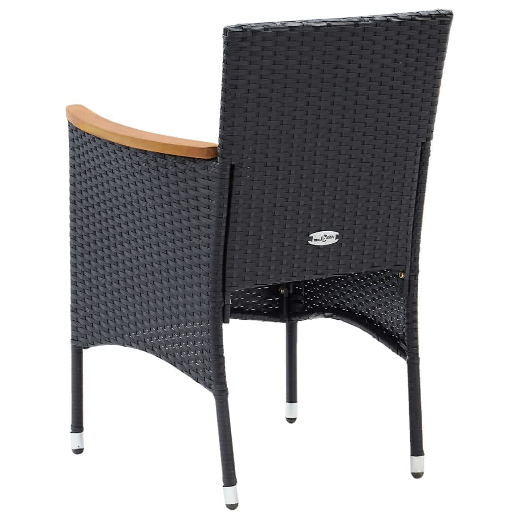 7-Delige Tuinset Met Kussens Poly Rattan Zwart