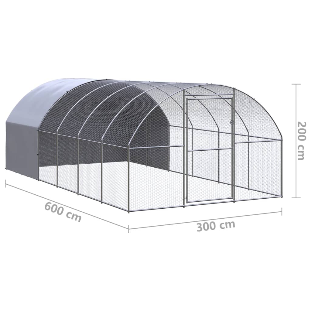 Kippenren 3X6X2 M Gegalvaniseerd Staal