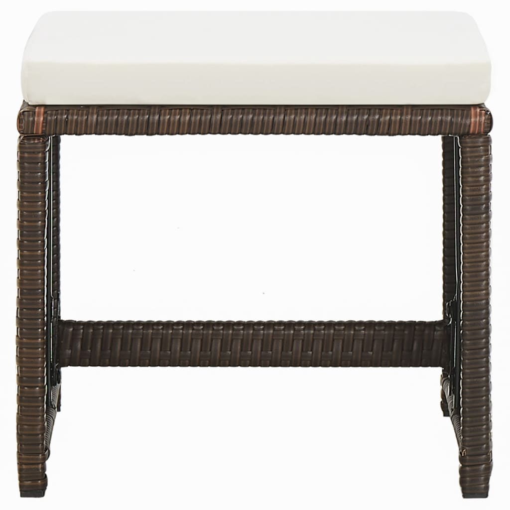 9-teiliges Gartenset mit Kissen Poly Rattan Braun