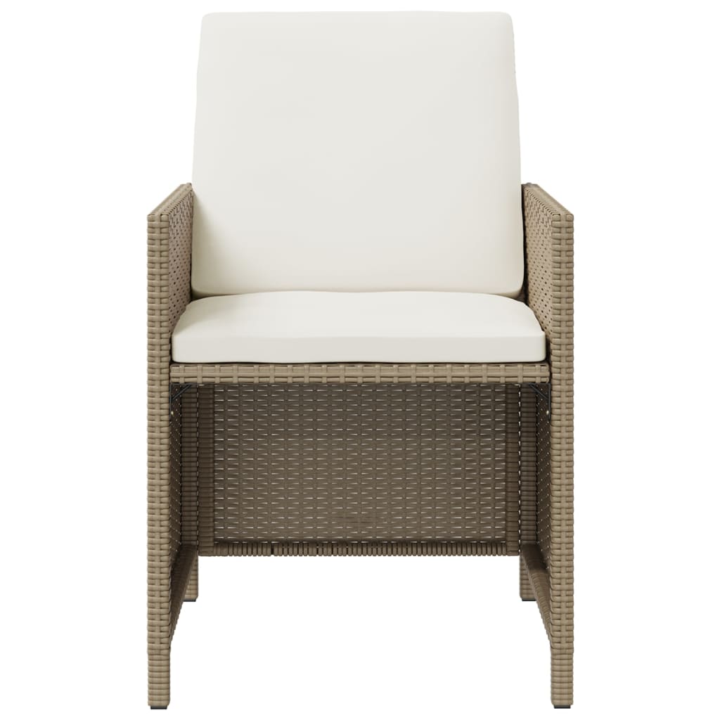 9-Delige Tuinset Met Kussens Poly Rattan Beige