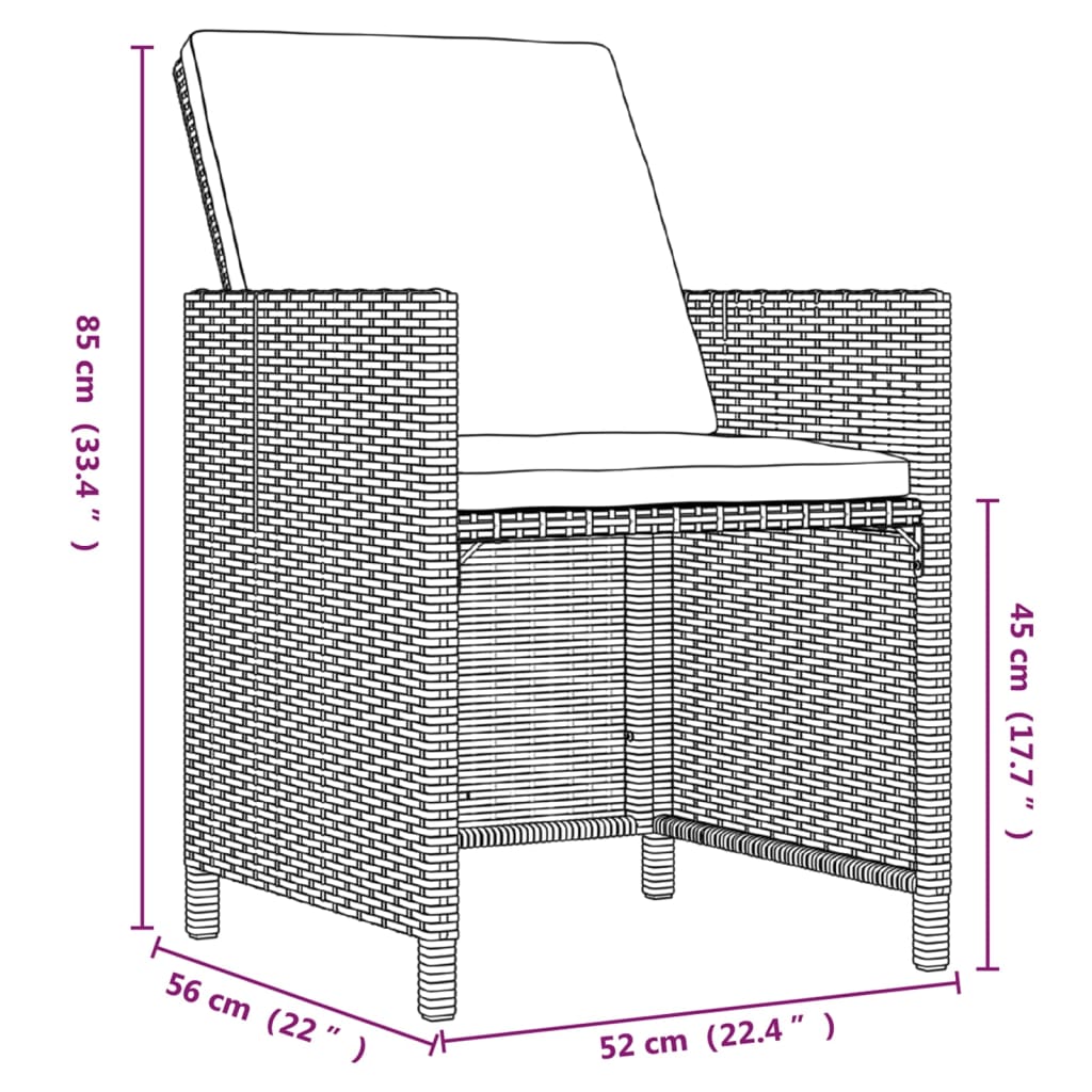 9-Delige Tuinset Met Kussens Poly Rattan Beige