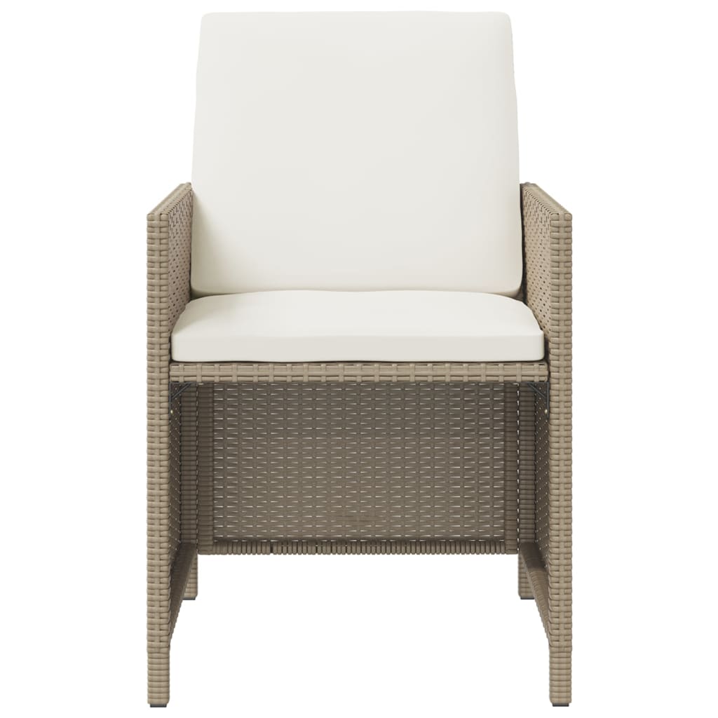 9-Delige Tuinset Met Kussens Poly Rattan Beige