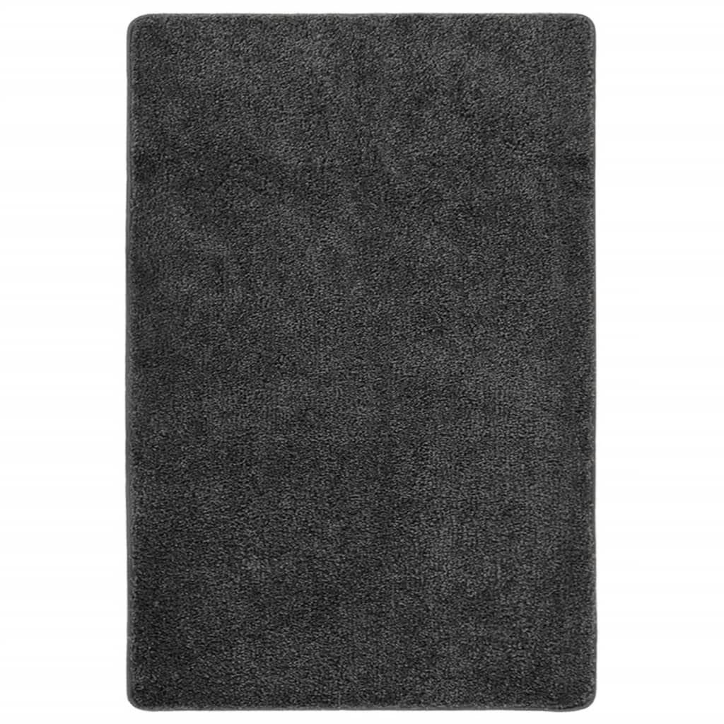 Vloerkleed Shaggy Anti-Slip 140X200 Cm Donkergrijs