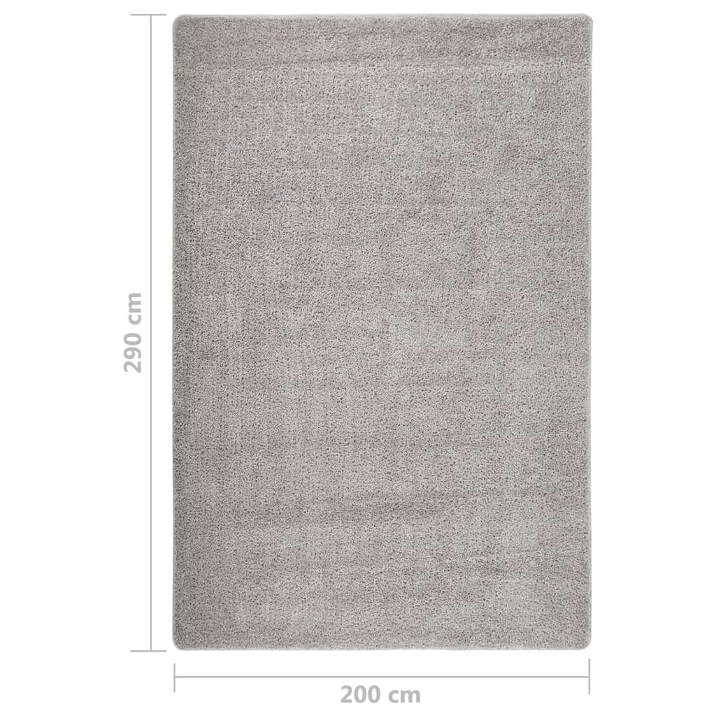 Vloerkleed Shaggy Anti-Slip 200X290 Cm Lichtgrijs