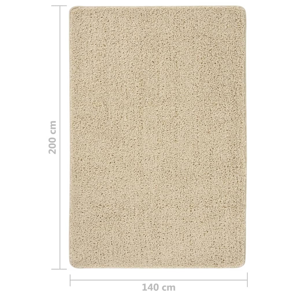 Teppich Shaggy Anti-Rutsch 140X200 cm Creme