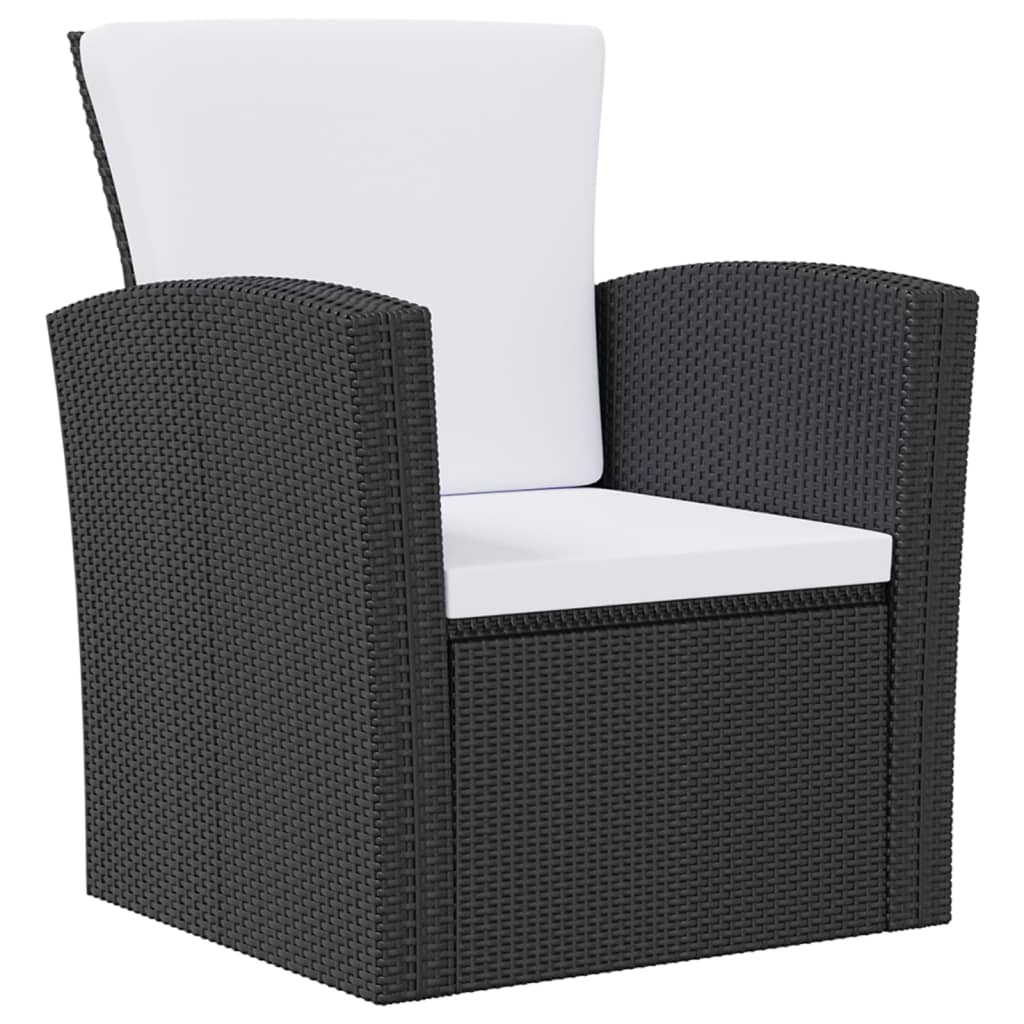 8-Delige Loungeset Met Kussens Poly Rattan Zwart