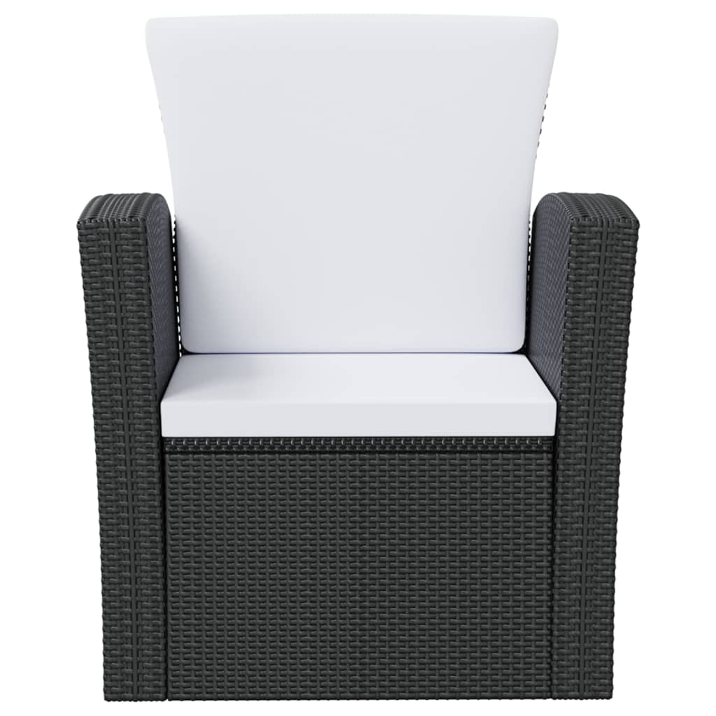 8-Delige Loungeset Met Kussens Poly Rattan Zwart