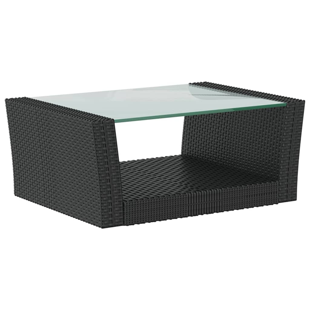8-Delige Loungeset Met Kussens Poly Rattan Zwart