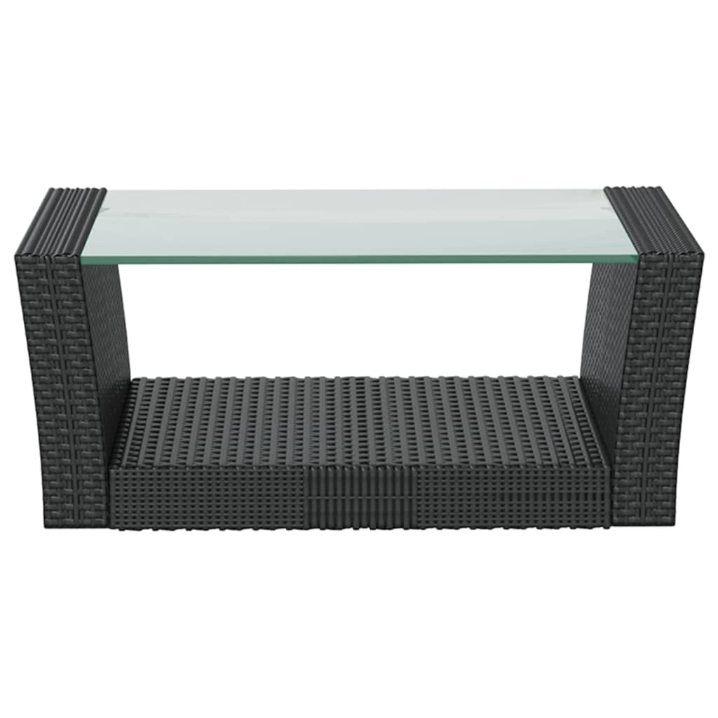 8-Delige Loungeset Met Kussens Poly Rattan Zwart