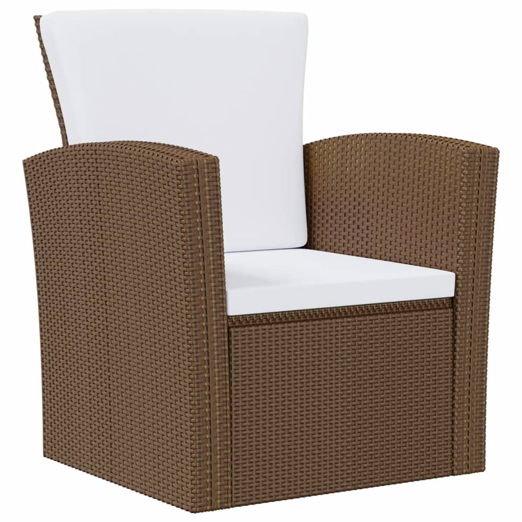 16-Delige Loungeset Met Kussens Poly Rattan Bruin