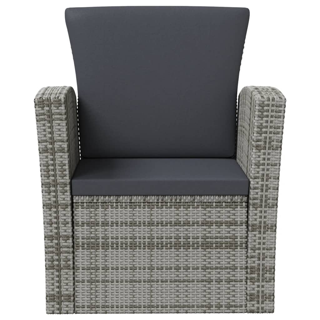16-Delige Loungeset Met Kussens Poly Rattan Grijs