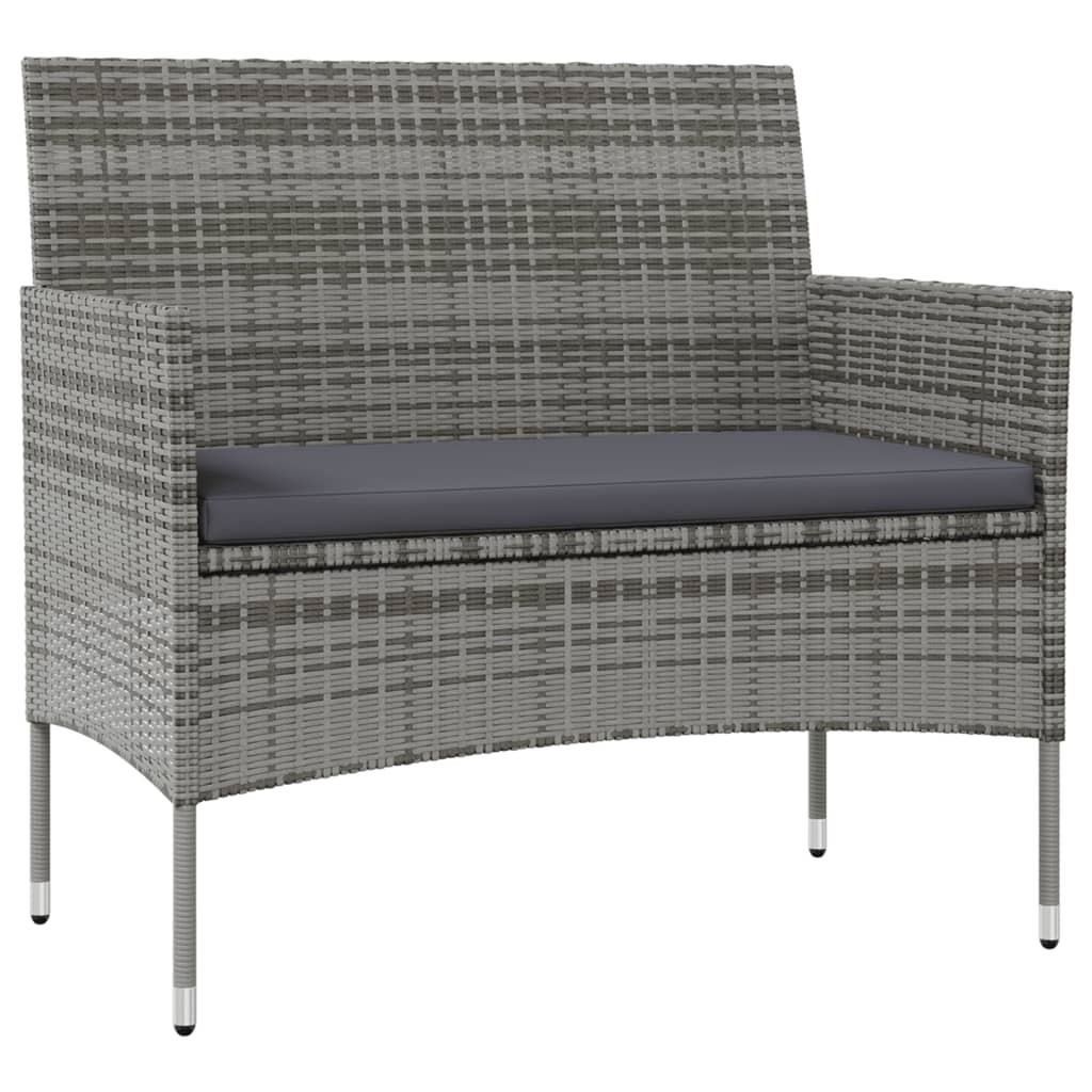8-Delige Loungeset Met Kussens Poly Rattan Grijs