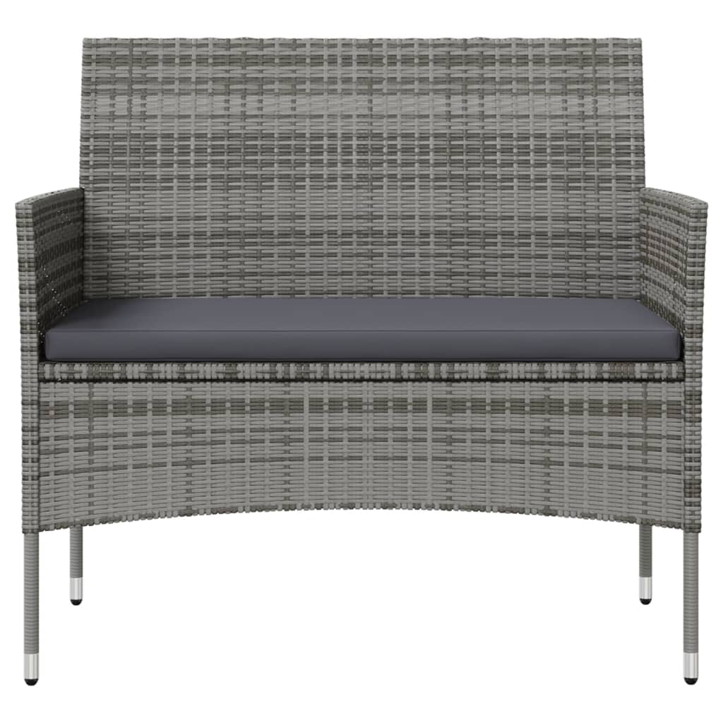 8-Delige Loungeset Met Kussens Poly Rattan Grijs