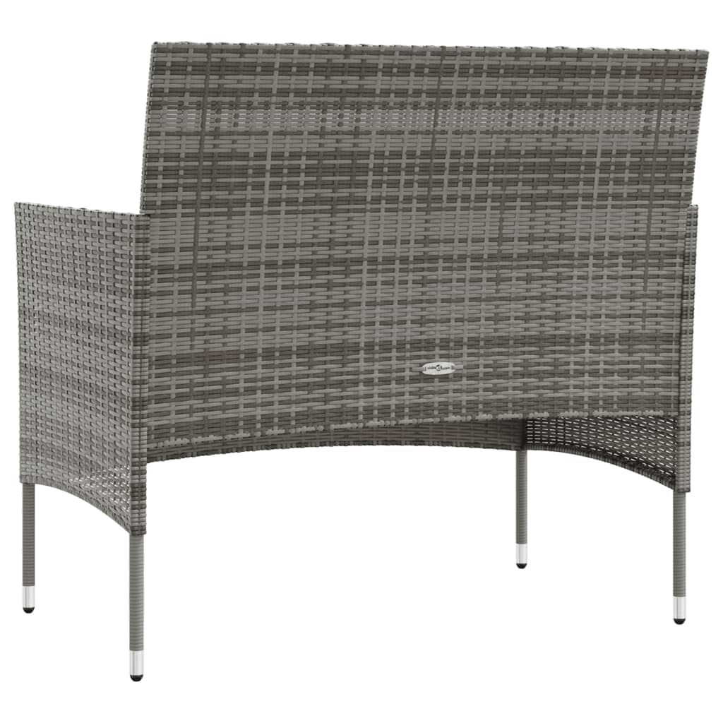 8-Delige Loungeset Met Kussens Poly Rattan Grijs