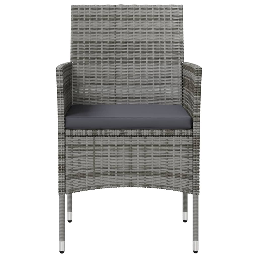 8-Delige Loungeset Met Kussens Poly Rattan Grijs
