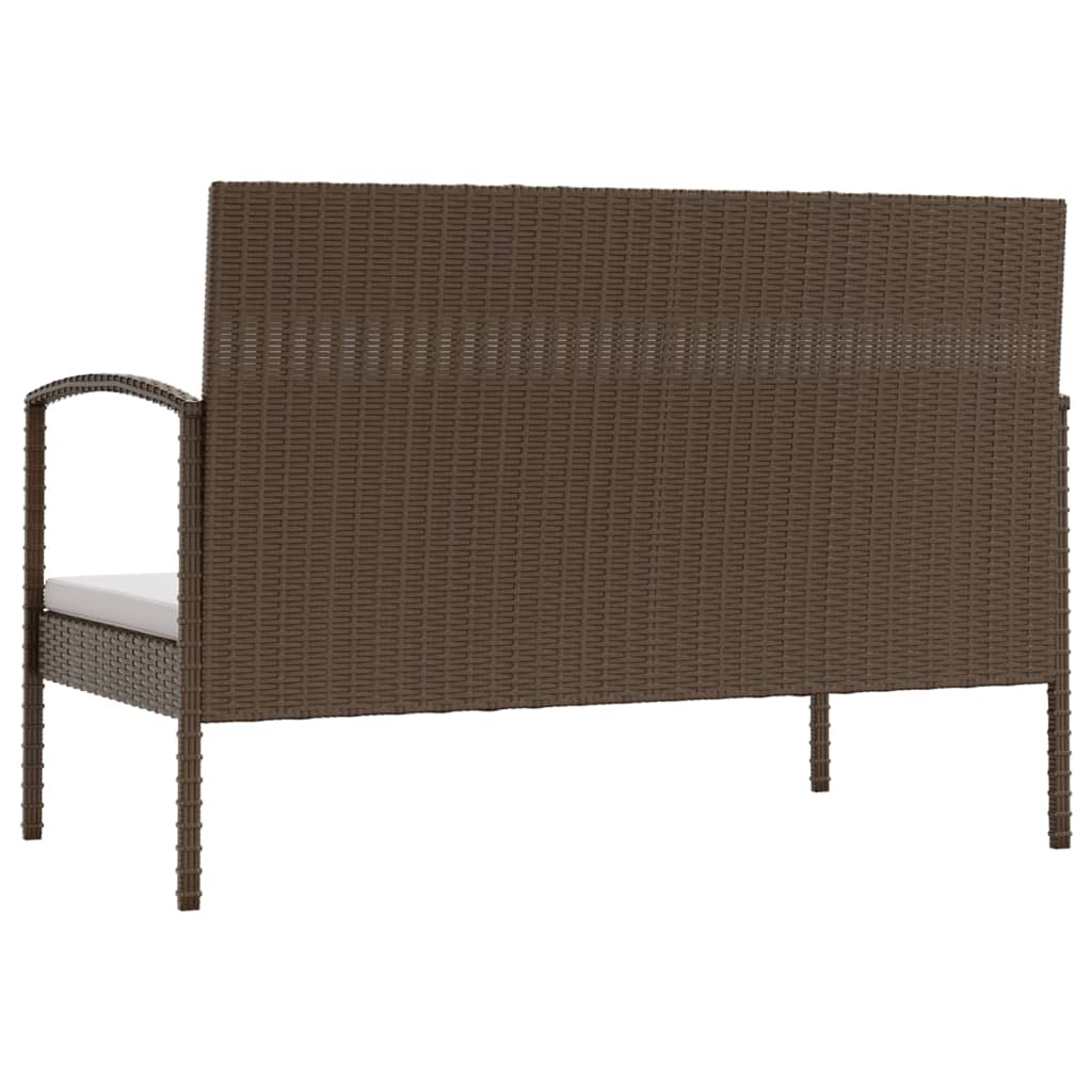 16-teiliges Lounge-Set mit Kissen Poly Rattan Braun