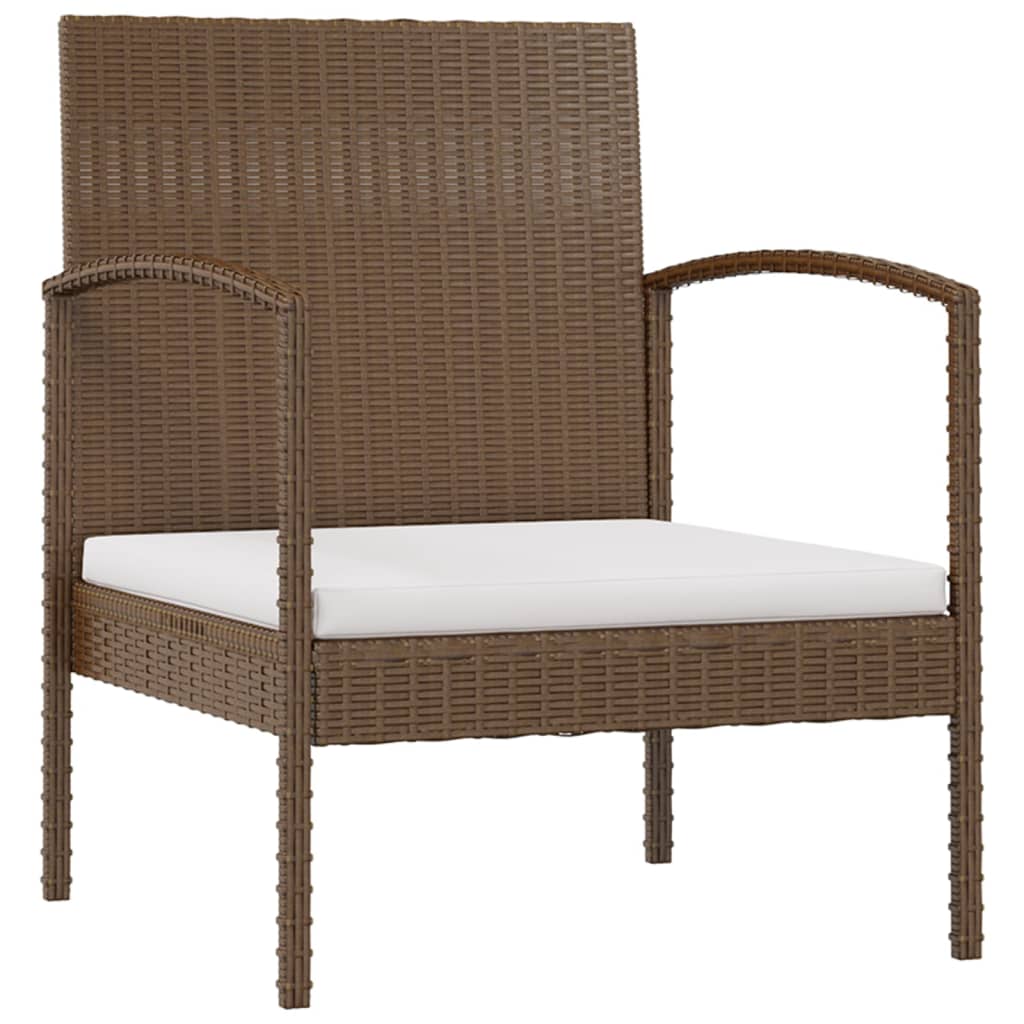 16-teiliges Lounge-Set mit Kissen Poly Rattan Braun