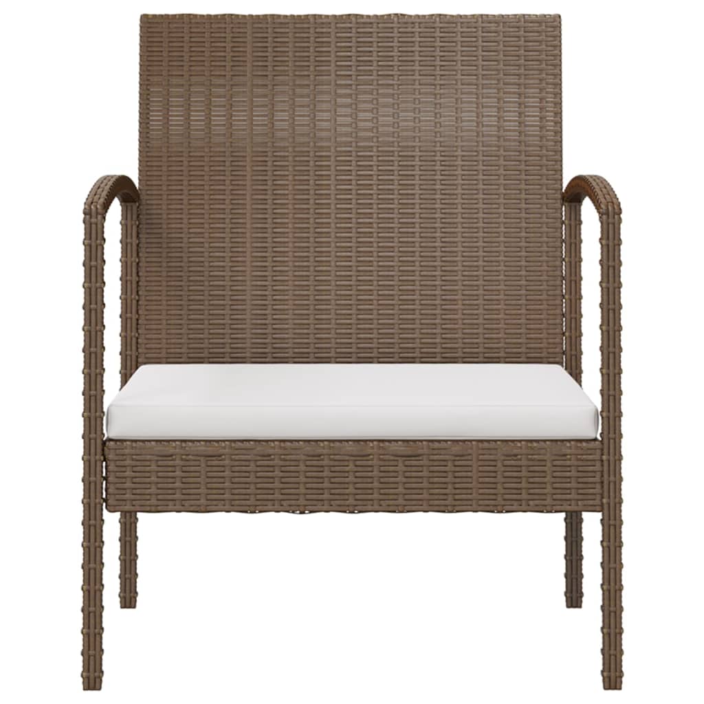 16-teiliges Lounge-Set mit Kissen Poly Rattan Braun