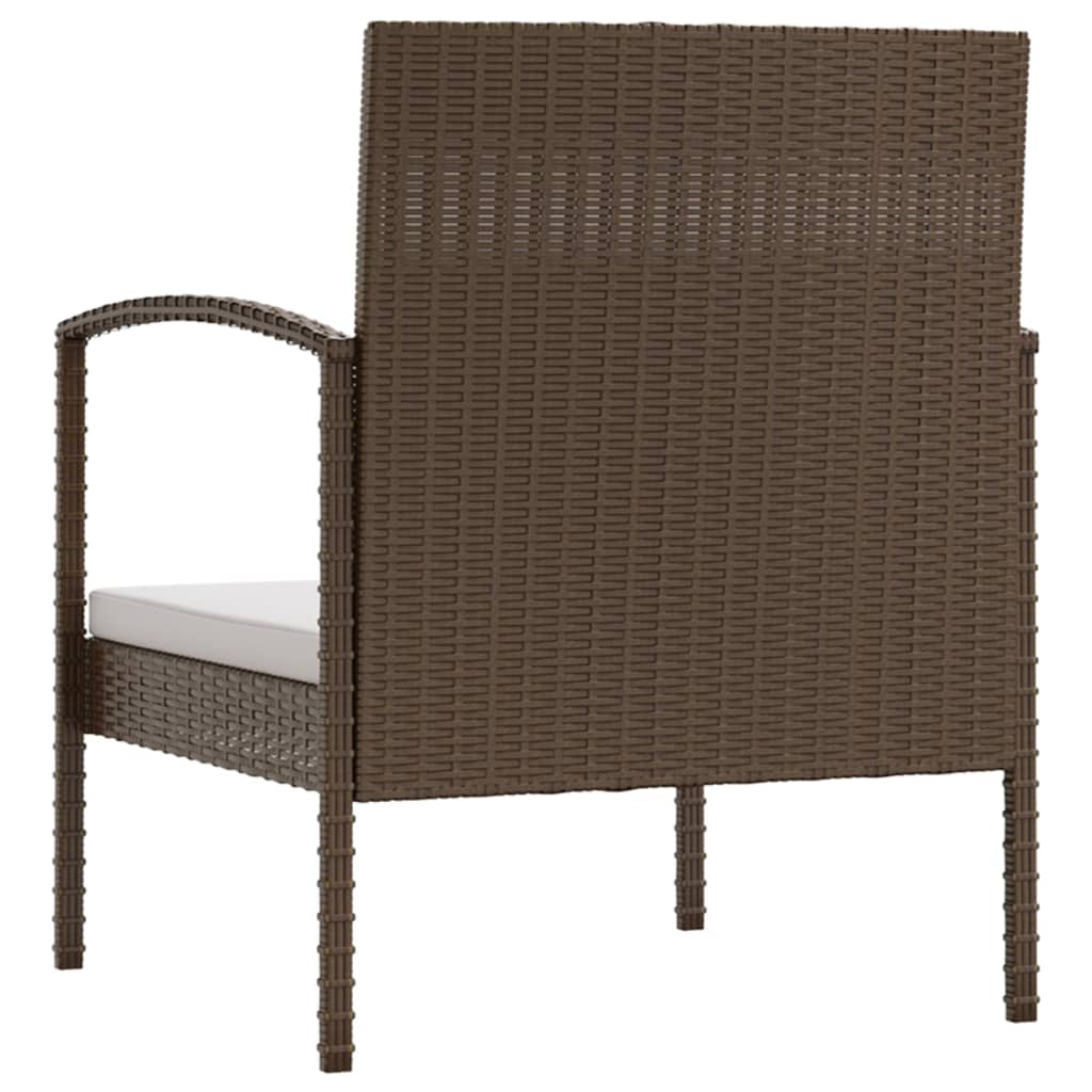 16-teiliges Lounge-Set mit Kissen Poly Rattan Braun