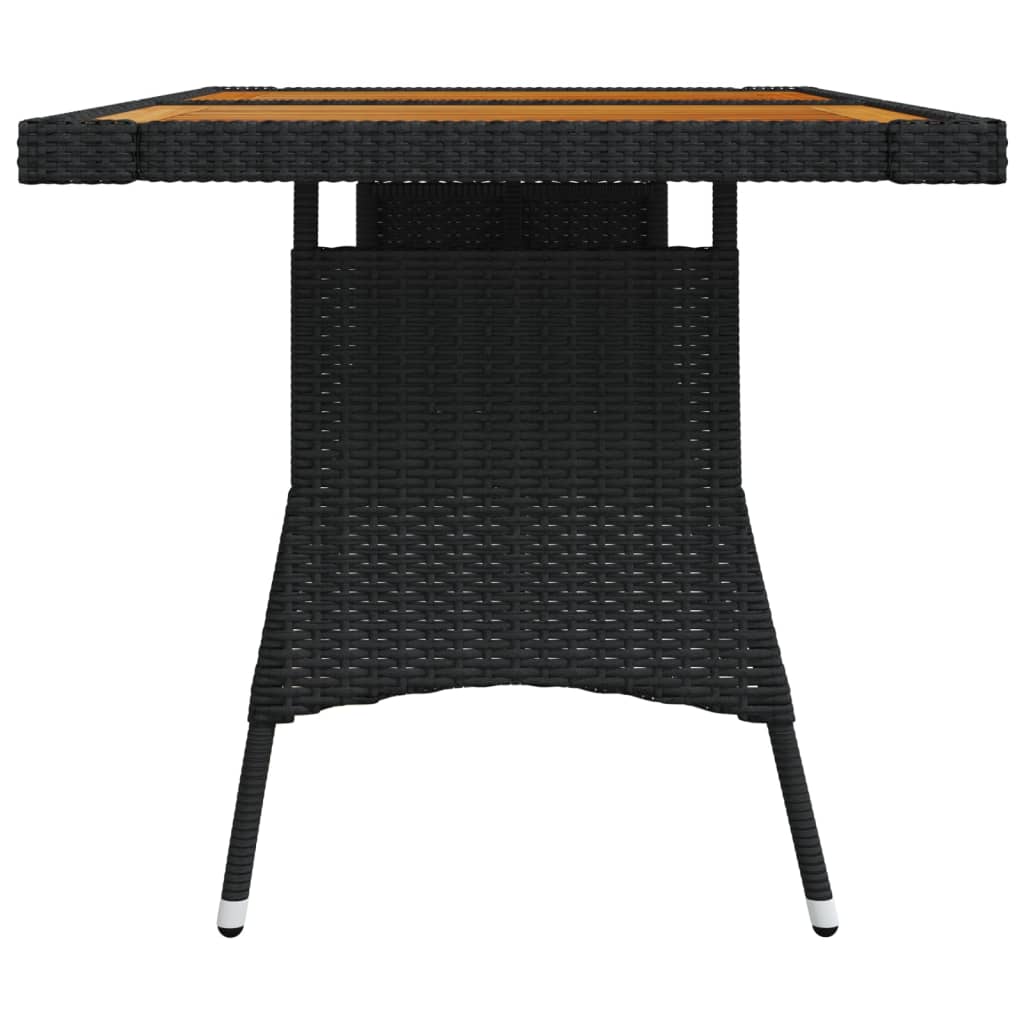 Tuintafel 130X70X72 Cm Poly Rattan En Massief Acaciahout Zwart