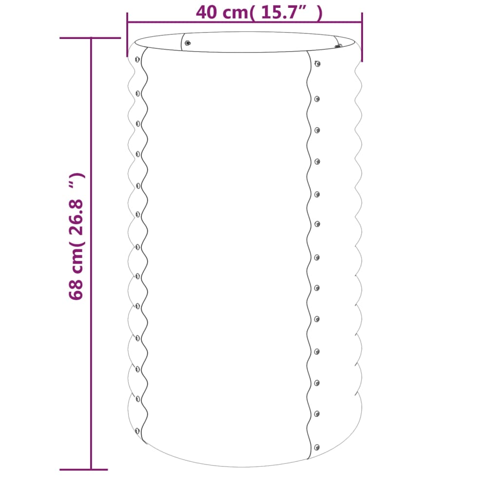 Plantenbak 40X40X68 Cm Gepoedercoat Staal Groen
