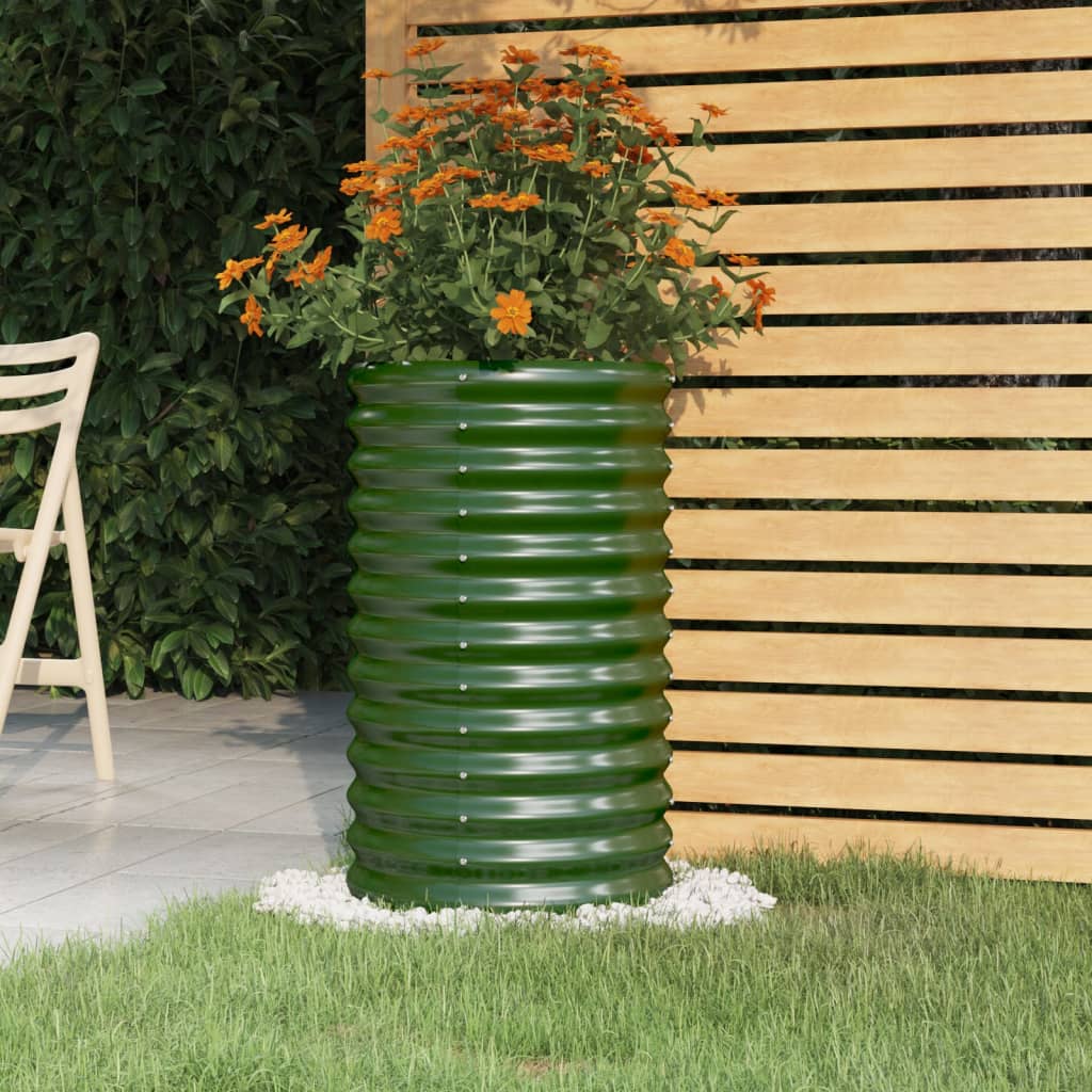 Plantenbak 40X40X68 Cm Gepoedercoat Staal Groen