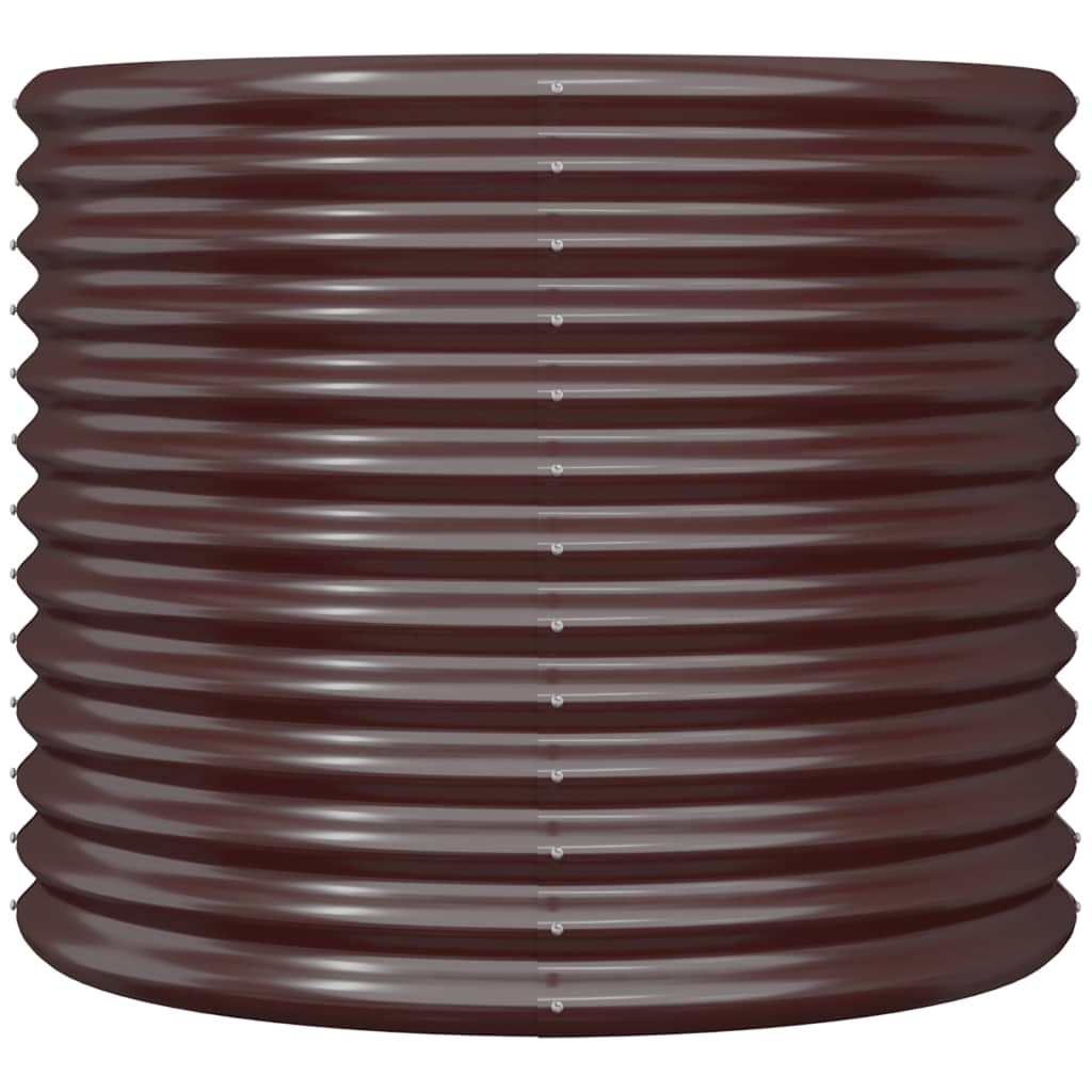 Plantenbak 80X80X68 Cm Gepoedercoat Staal Bruin
