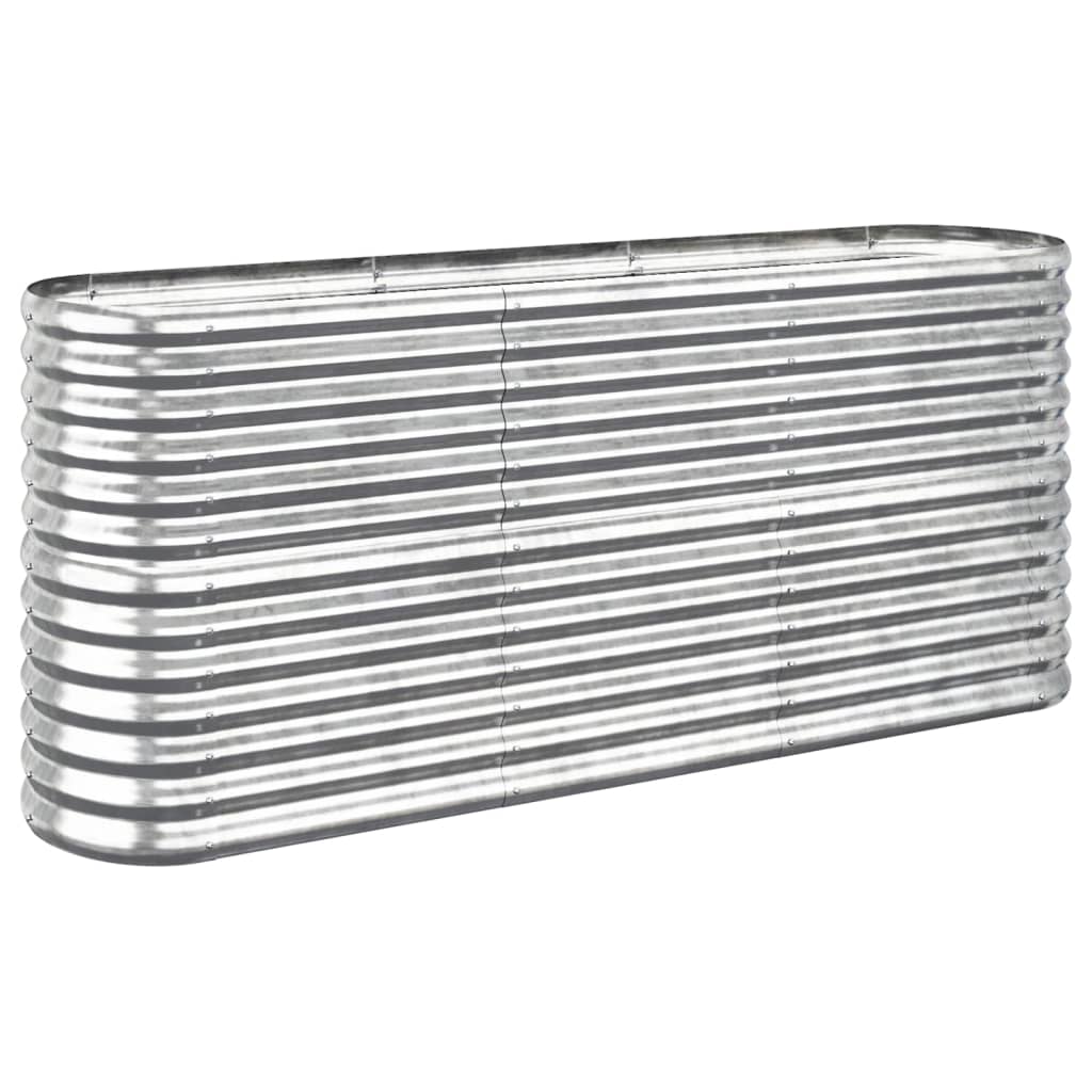 Plantenbak 152X40X68 Cm Gepoedercoat Staal Zilverkleurig