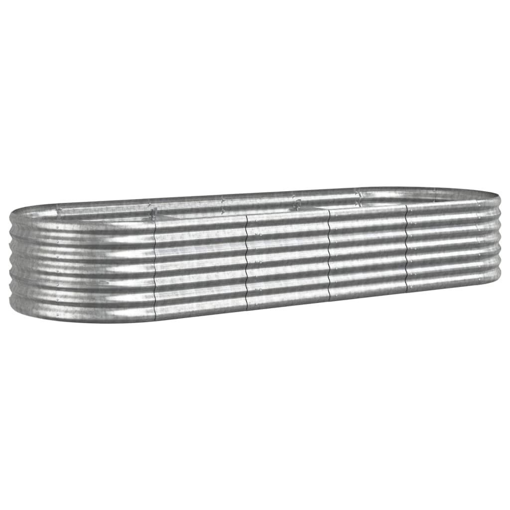 Plantenbak 224X80X36 Cm Gepoedercoat Staal Zilverkleurig
