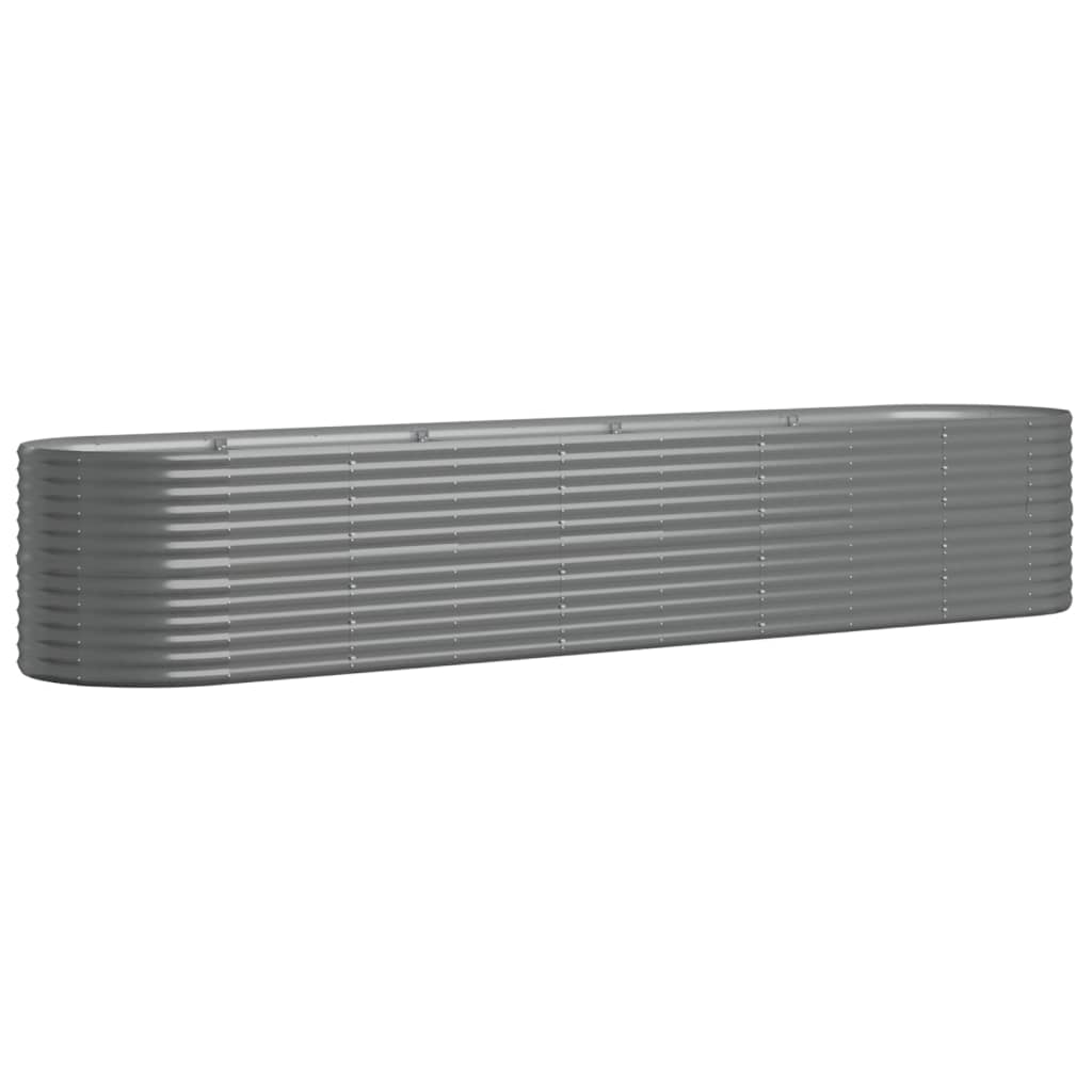 Plantenbak 368X80X68 Cm Gepoedercoat Staal Grijs