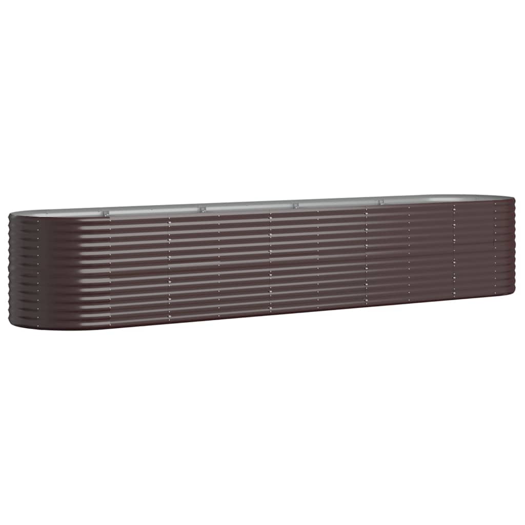 Plantenbak 368X80X68 Cm Gepoedercoat Staal Bruin