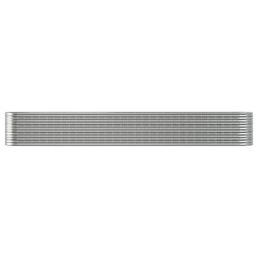 Plantenbak 512X80X68 Cm Gepoedercoat Staal Zilverkleurig