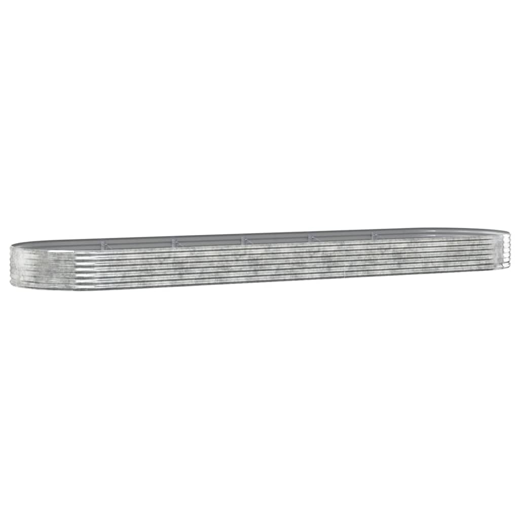 Plantenbak 523X140X36 Cm Gepoedercoat Staal Zilverkleurig